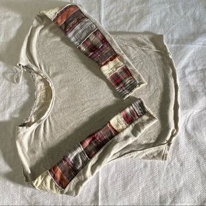 We the Free People Women S/P  Alpine Long Sleeve Boat Neck  Striped Top Blouse